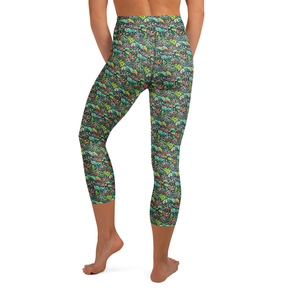 Enchanted Forest Floral Yoga Capri Leggings alternate view