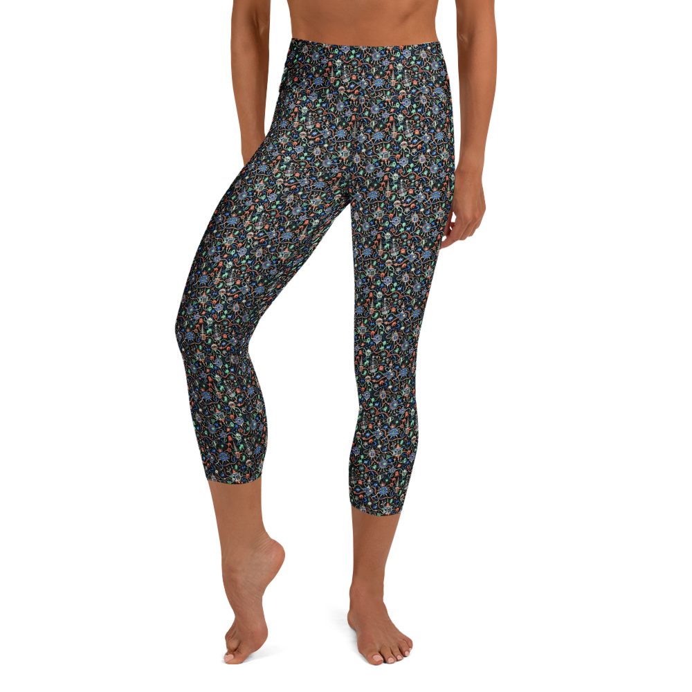 Valentine's Doodles Yoga Leggings - Flexibility with a Loving Twist