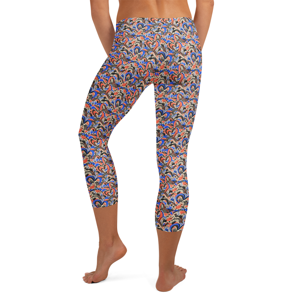 Valentine's Doodle Capri Leggings with Active Affection Print alternate view