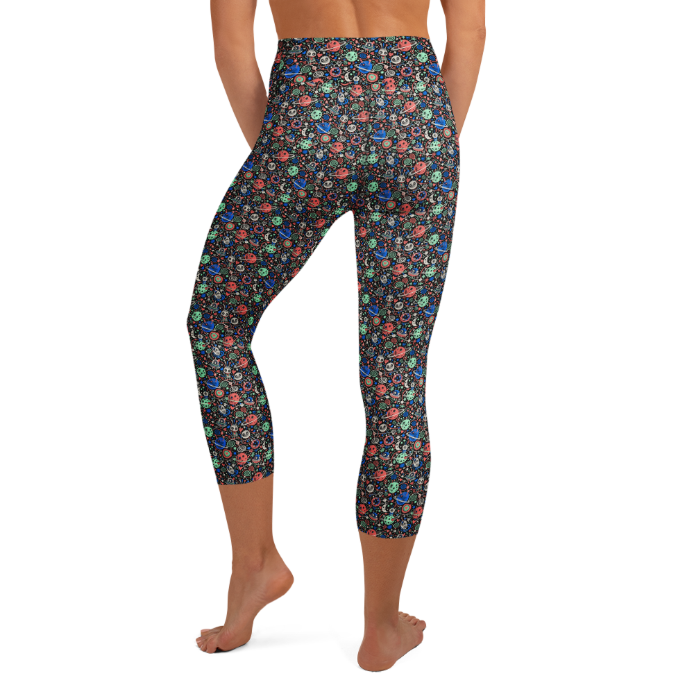 Valentine Doodle Yoga Capri Leggings for Mindful Movement alternate view