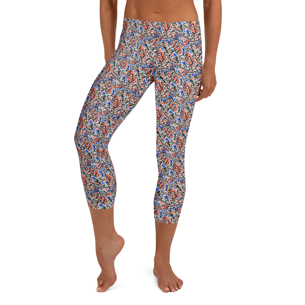 Playful Heart Doodle Capri Leggings – Love in Leisure