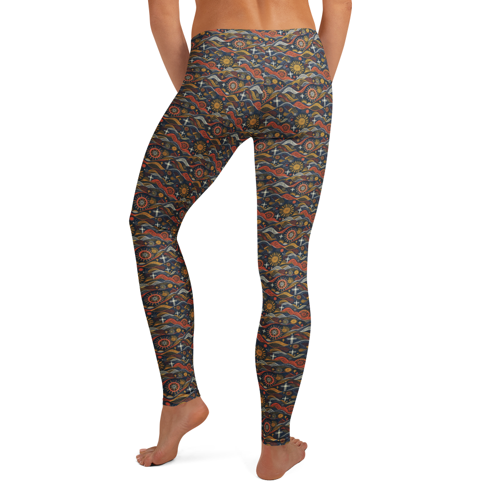 Easter Dawn Leggings with Tranquil Scribble Art alternate view