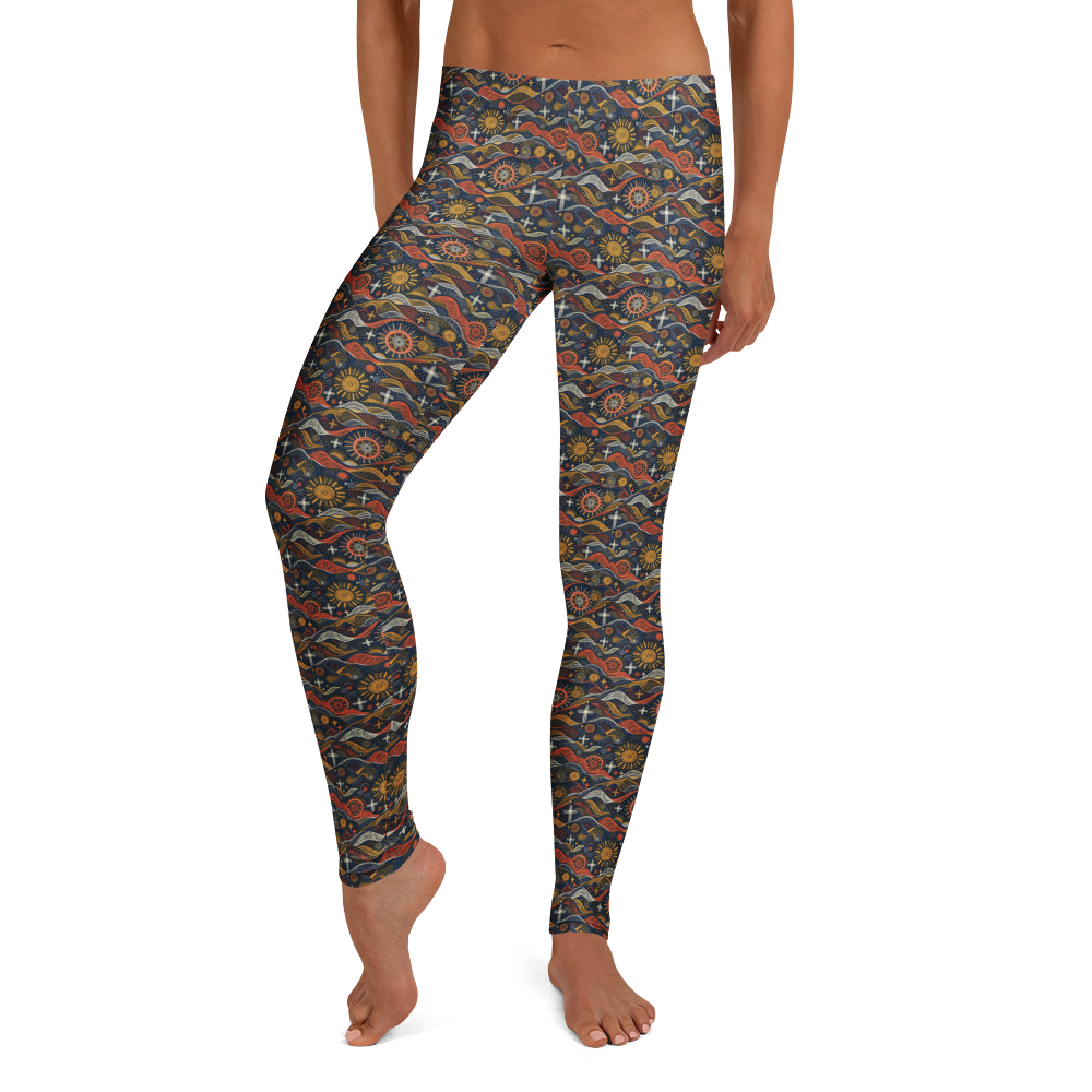 Tranquil Easter Dawn Scribble Full-Length Leggings