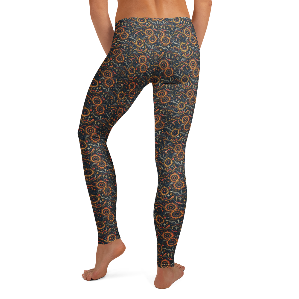 Divine Radiance Leggings with Easter Doodle Art alternate view