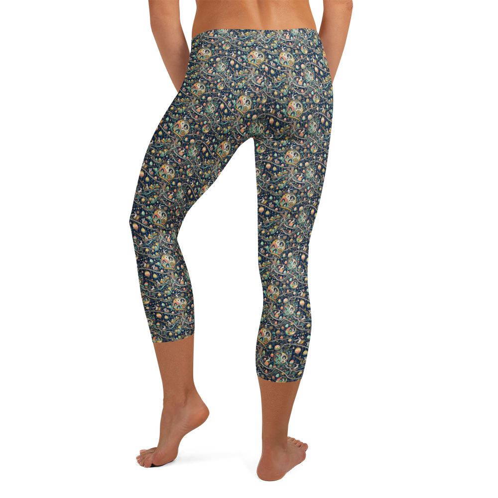 Easter Bunny Capri Leggings with Whimsical Egg Trees alternate view