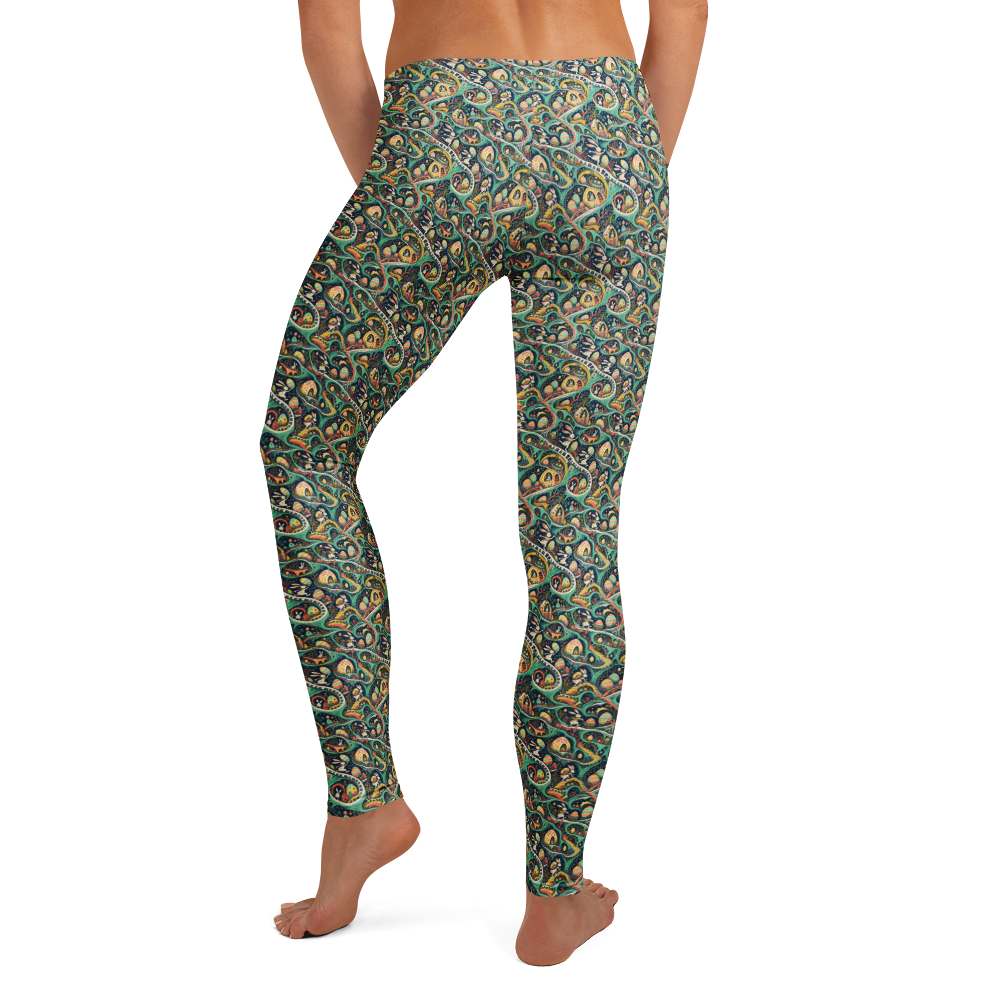 Easter Egg Dance Leggings with Bunny Scribble Art alternate view