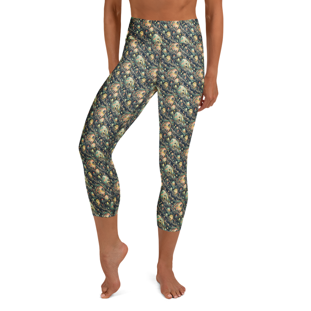 Serenity in Spring Yoga Leggings with Pastel Easter Egg Doodle