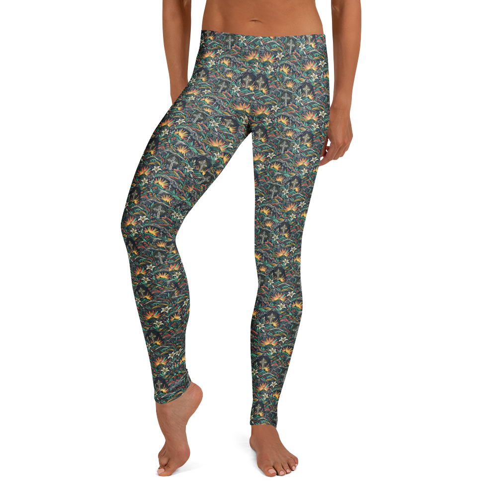 Enchanted Floral Cross Full-Length Leggings