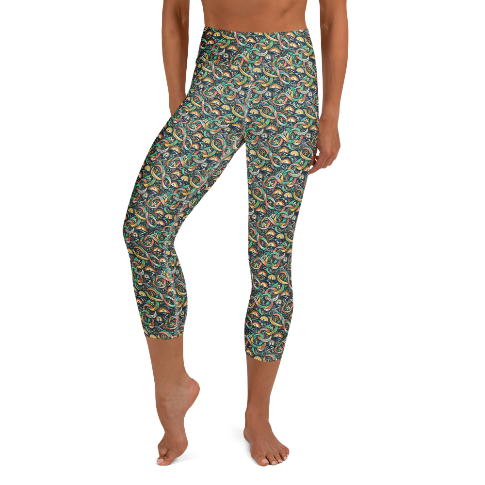 Floral Cross Harmony Yoga Leggings – Stretch with Serenity
