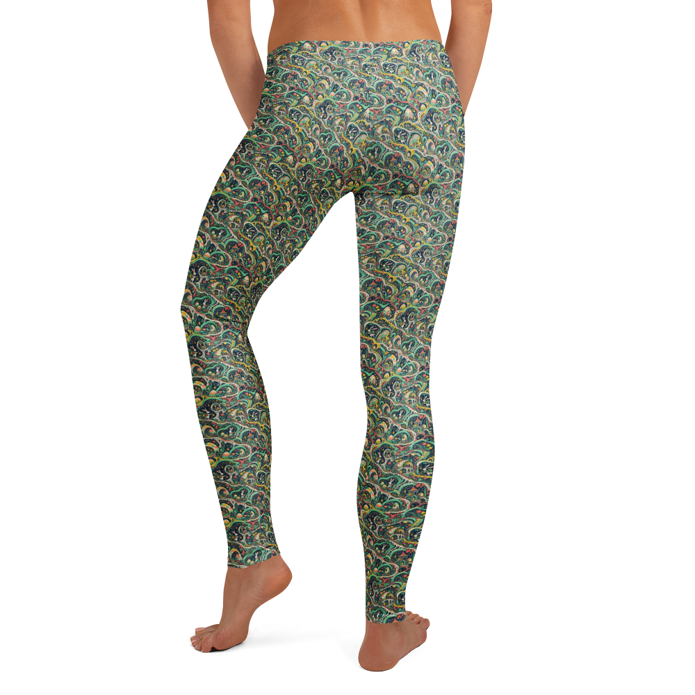 Easter Floral Leggings - Full-Length Extravaganza alternate view