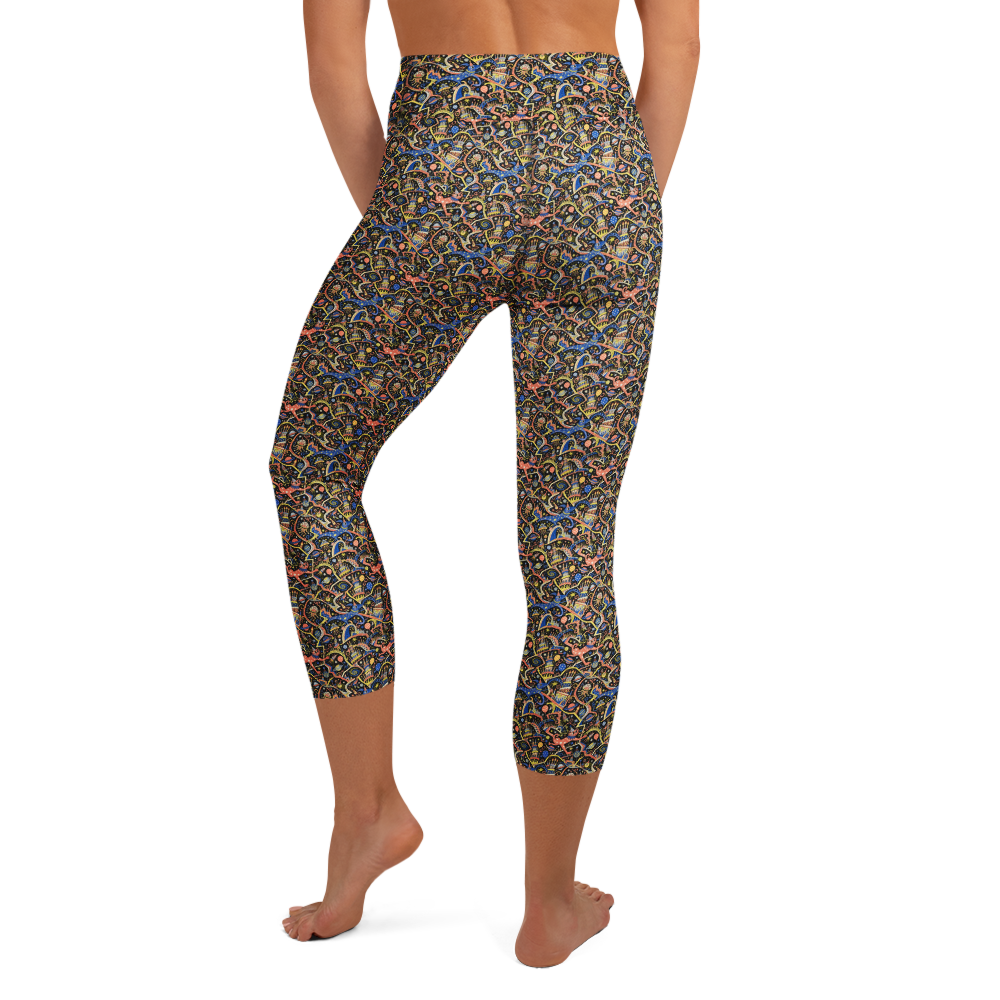 Cosmic Birthday Party Yoga Capri Leggings alternate view