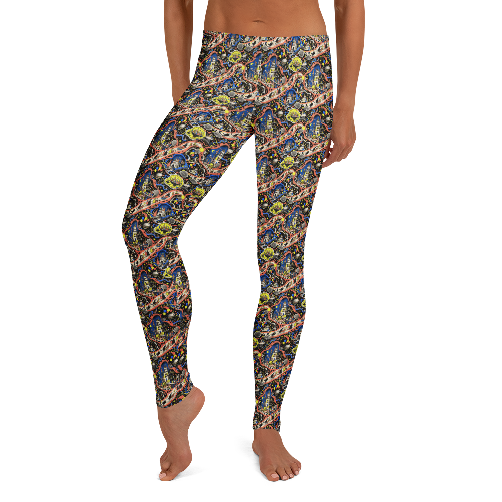 Melancholic Celebration Scribble Full-Length Leggings