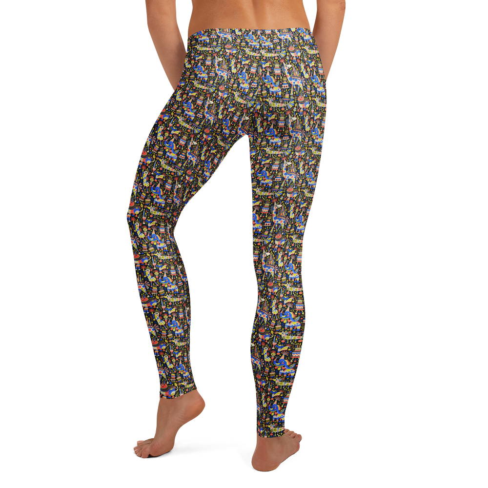 Radiant Candle Glow Leggings with Birthday Doodles alternate view