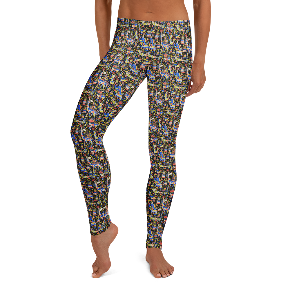 Radiant Candle Glow Doodle Full-Length Leggings