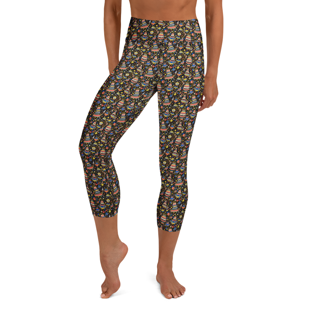Galactic Cake Doodle Yoga Leggings