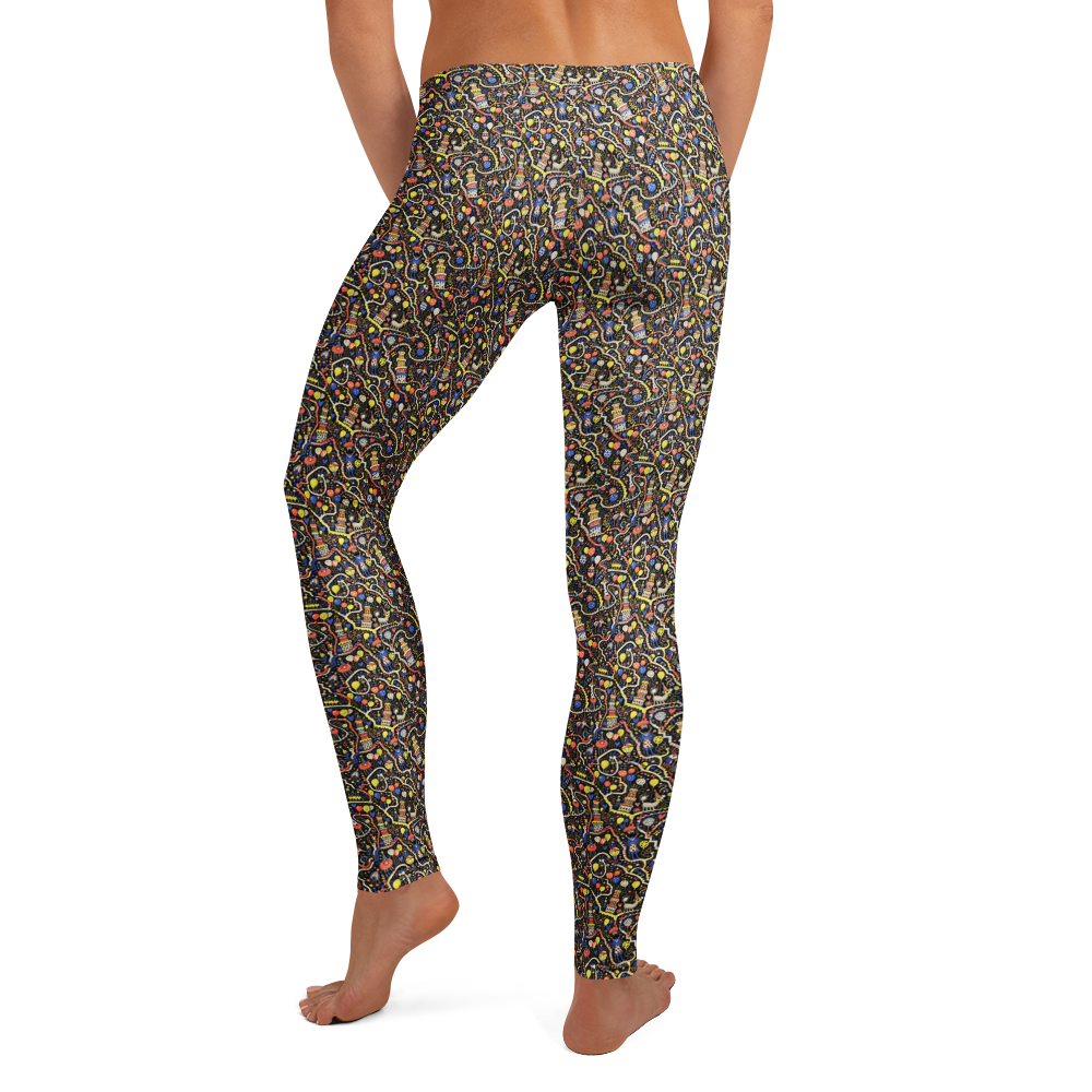 Balloon Constellations Leggings with Scribble Design alternate view