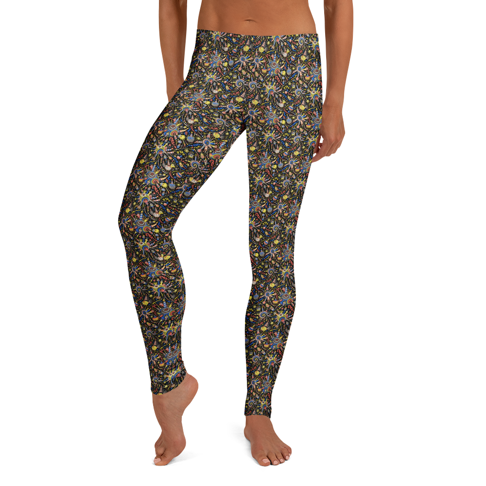 Confetti Whirl Doodle Full-Length Leggings