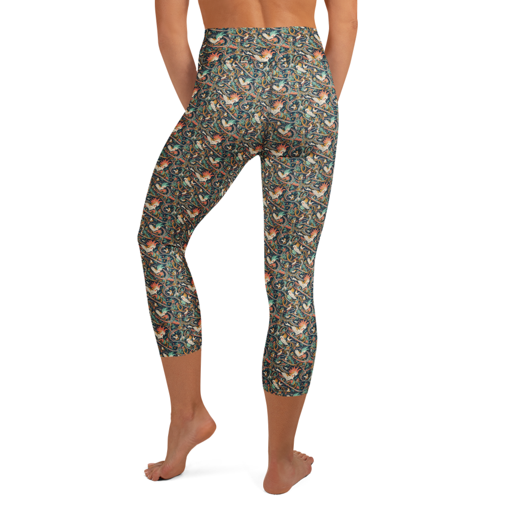 Cockatoo Yoga Capri Leggings - Serenity Monochrome Design alternate view
