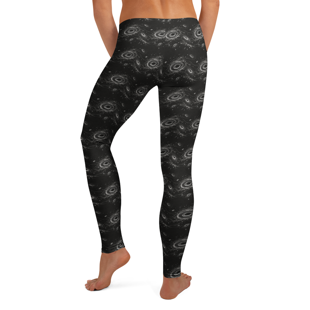 Void Vortex Leggings - Monochrome Whirl Design alternate view