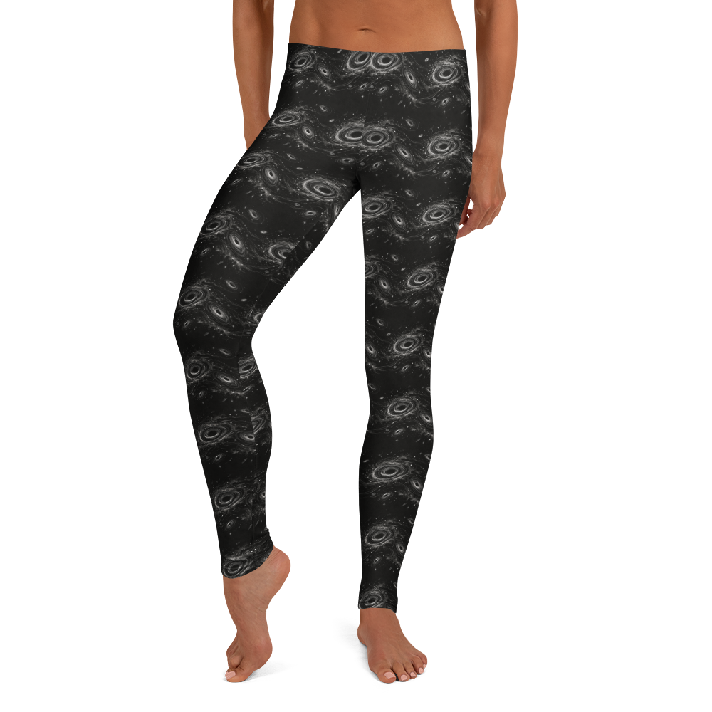 Void Vortex Collection Full-Length Leggings - Monochrome Whirl