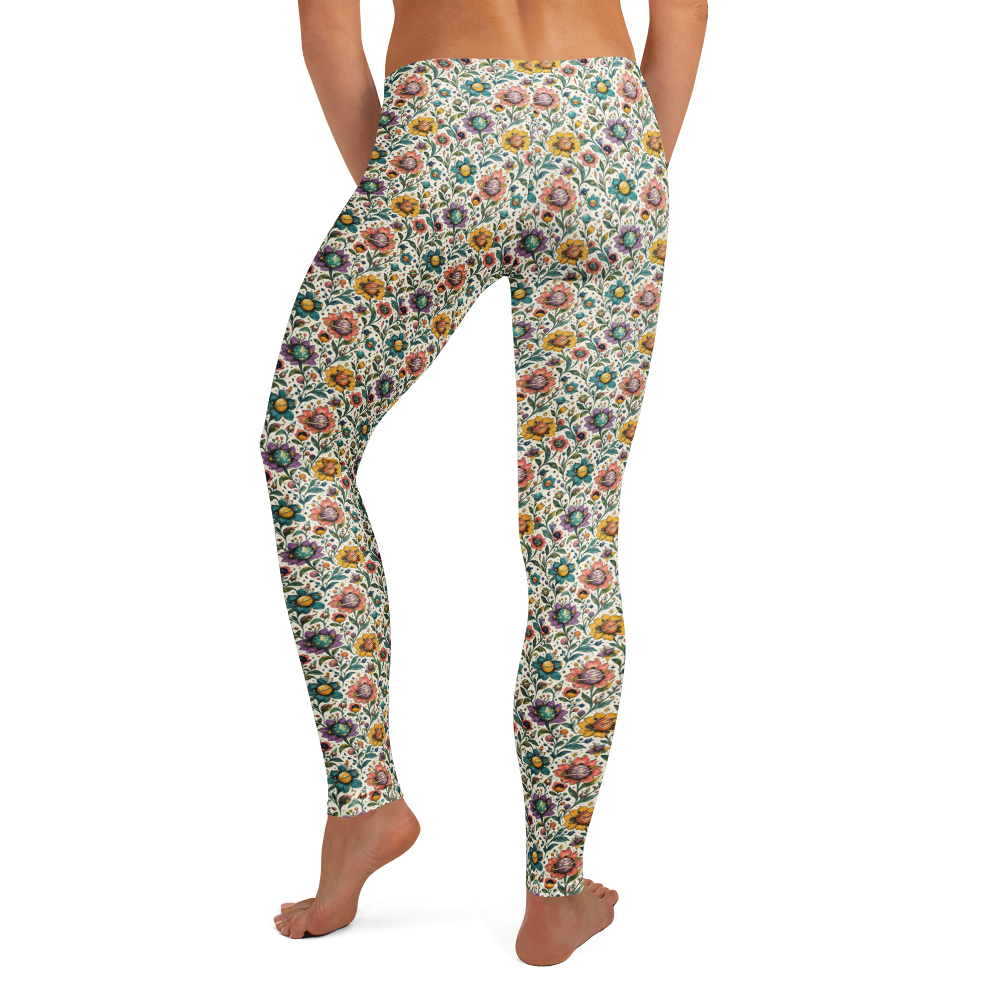 Cosmic Doodle Leggings - Galactic Garden Pattern alternate view