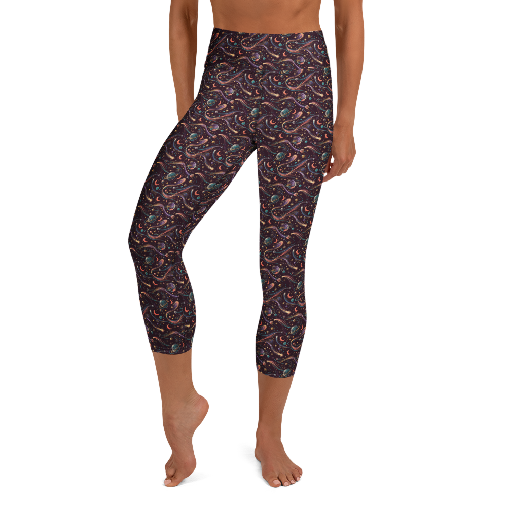 Cosmic Doodle Yoga Leggings - Stargazer Symphony Print