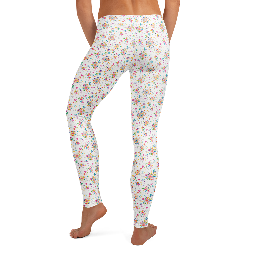Kaleidoscope Doodle Leggings with Playful Spectrum Artwork alternate view