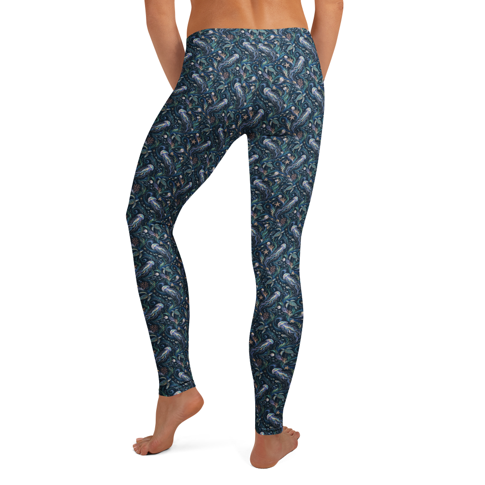 Enchanted Seascape Leggings with Mystical Ocean Artwork alternate view
