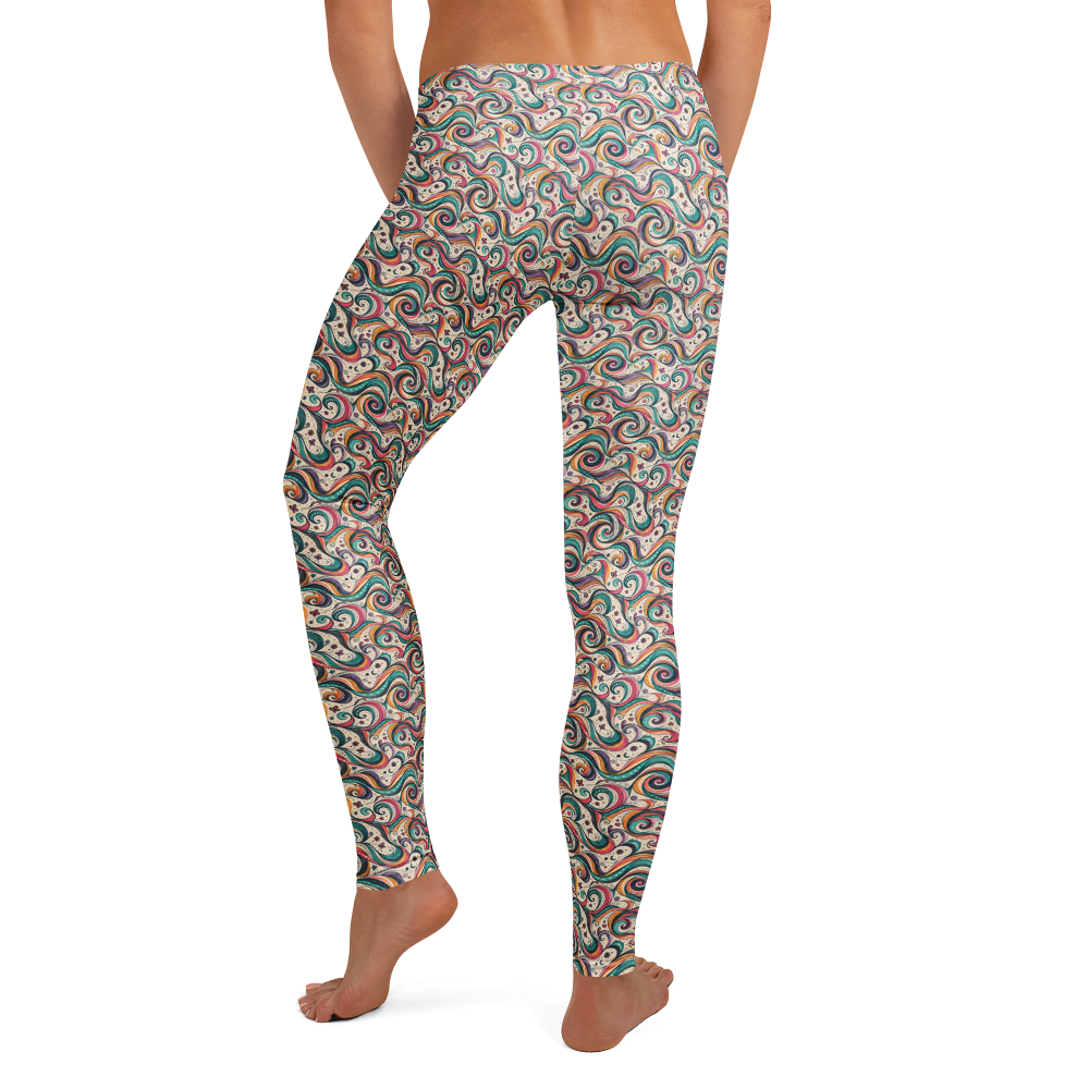 Whirlwind Doodle Leggings with Mesmerising Swirls alternate view