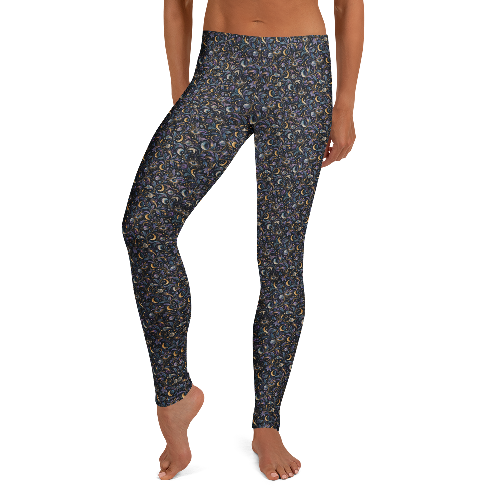 Cosmic Eye Doodle Full-Length Leggings - Gaze into the Universe