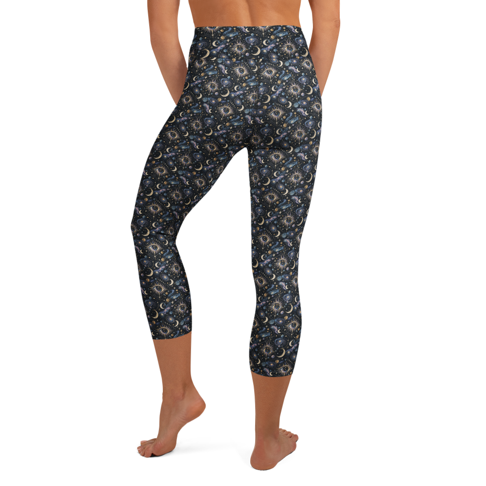Cosmic Eye Yoga Capri Leggings - Gaze into the Universe alternate view