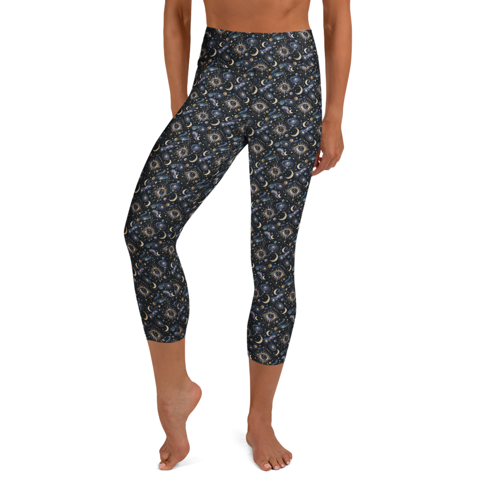 Cosmic Eye Doodle Yoga Leggings - Gaze into the Universe