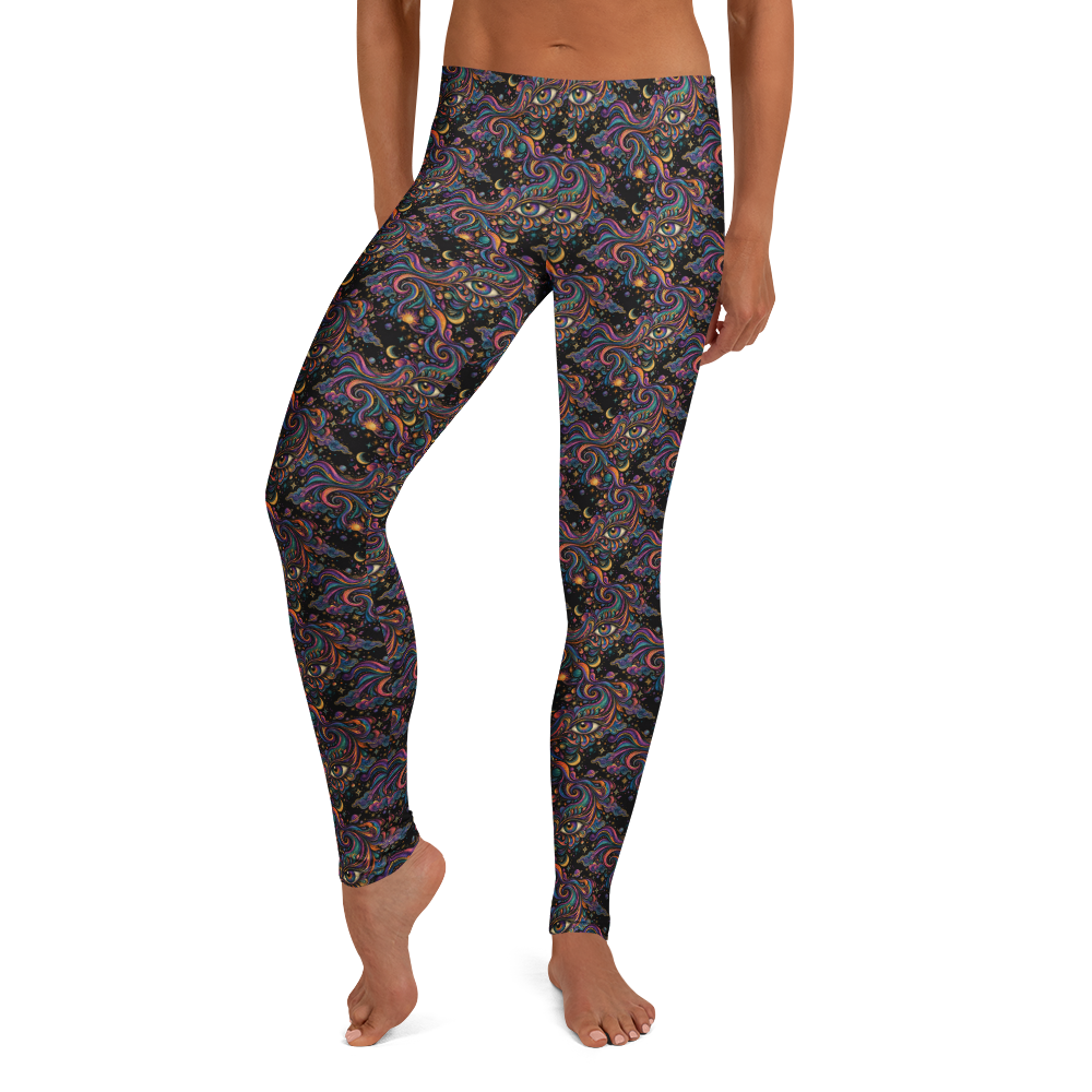 Psychedelic Swirl Doodle Leggings - Eye of Imagination