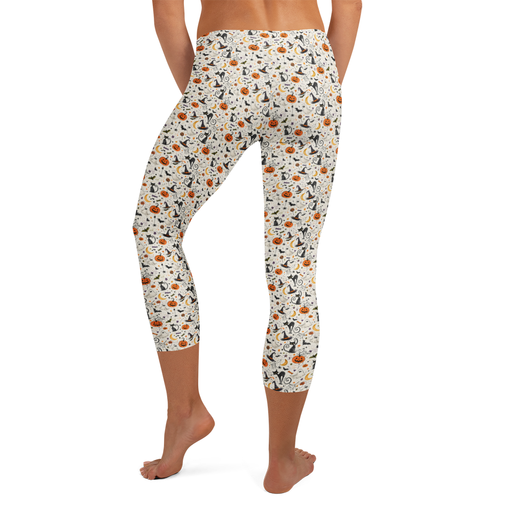 Halloween Doodles Capri Leggings - Trick-or-Treat Chic alternate view