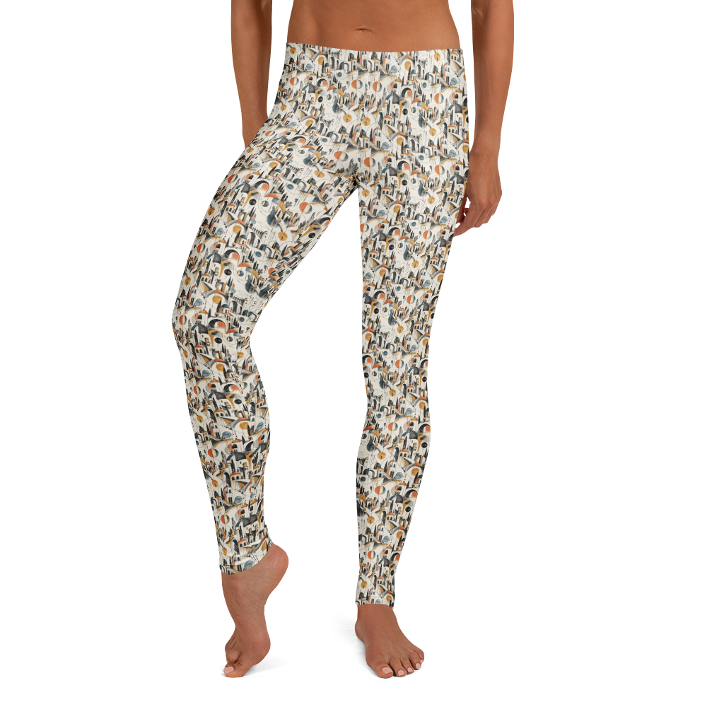 Architectural Vibe Full-Length Leggings - Structural Elegance