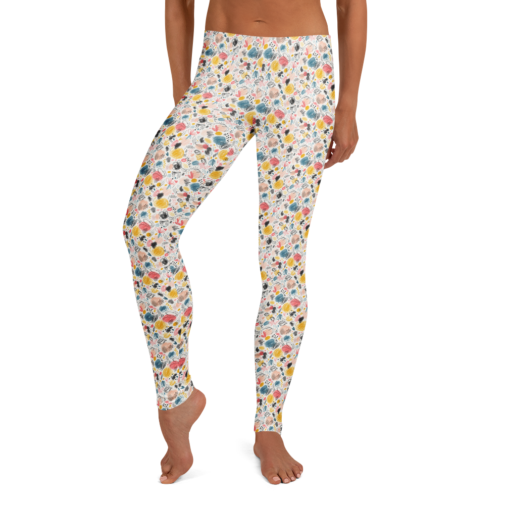 Scribble Diffusion Dynamic Abstract Doodle Leggings