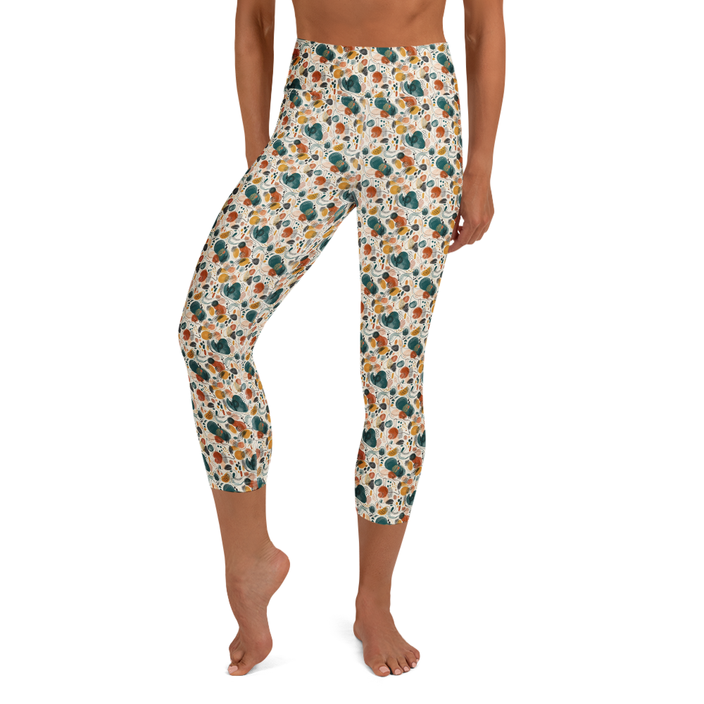 Scribble Diffusion Artistic Abstract Doodle Yoga Leggings