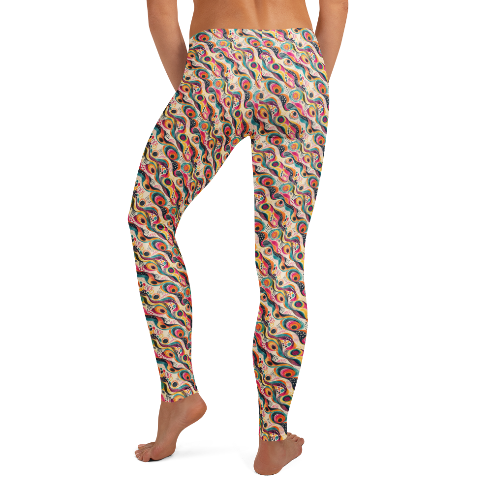 Kaleidoscope Leggings with Abstract Scribble Diffusion alternate view