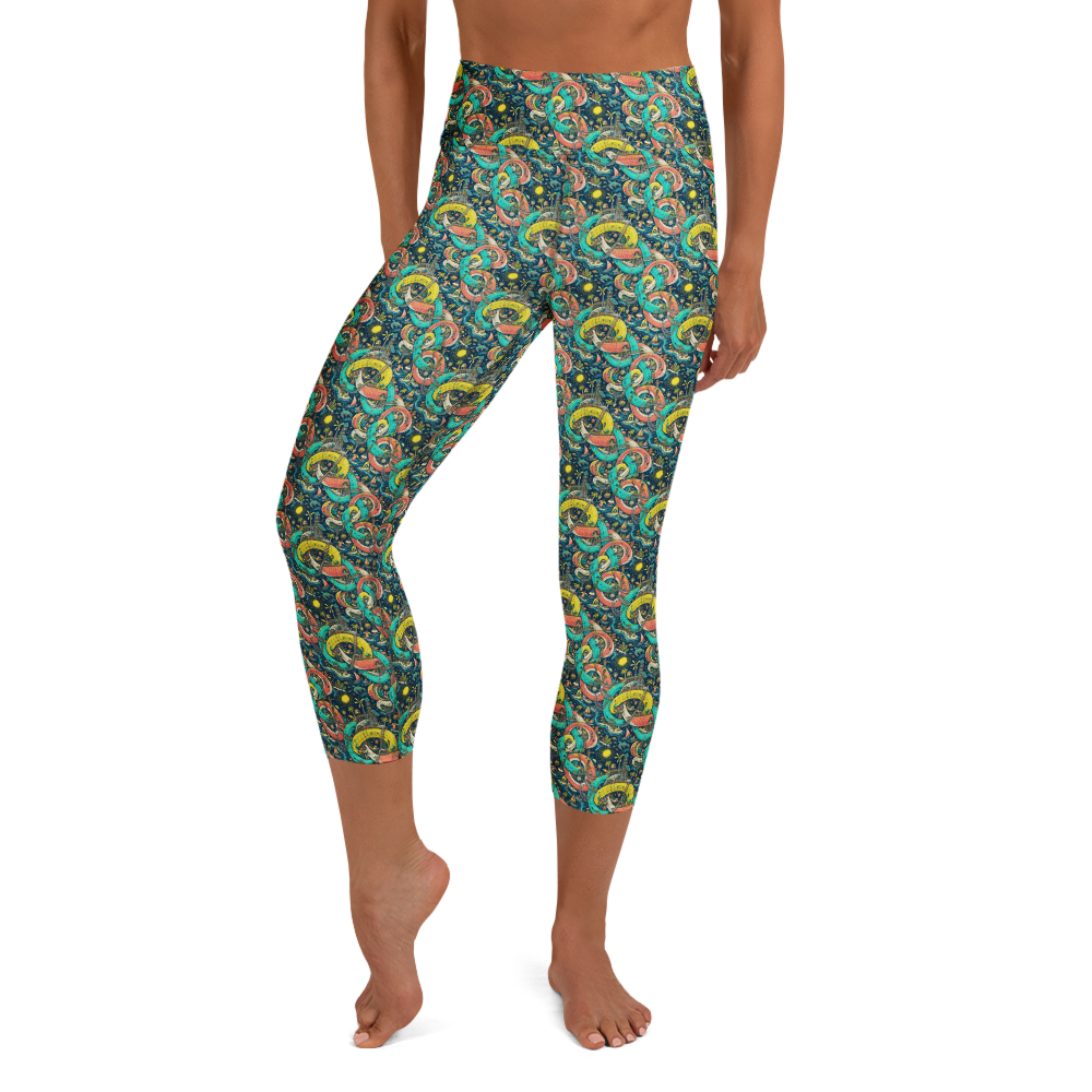 Vibrant Summer Doodles Yoga Leggings
