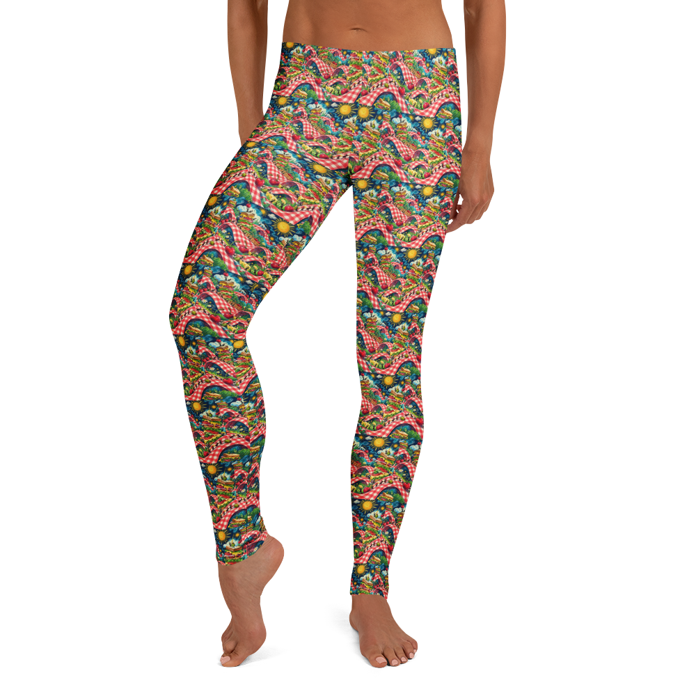 Summer Picnic Fun Doodles Leggings