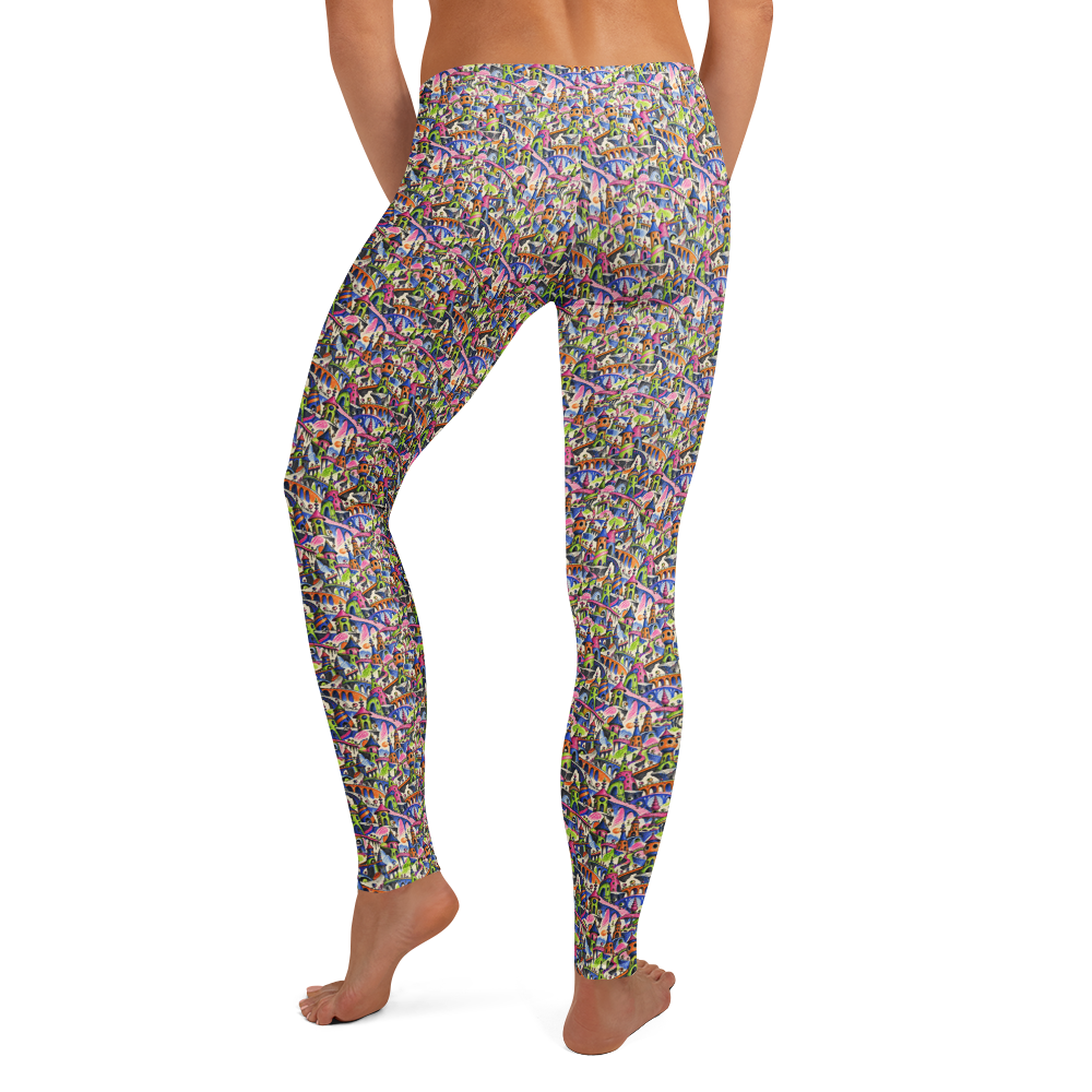 Cool Doodles Pattern Leggings in an All-Over Doodle Print alternate view