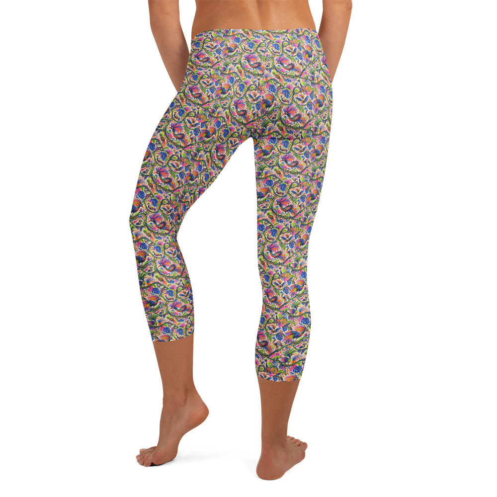 Cool Doodles Capri Leggings for Pilates and Yoga alternate view