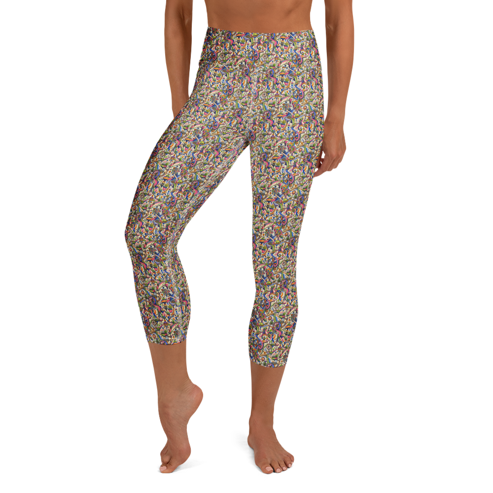 Yoga Leggings with Cool Doodles Art for Creative Practice