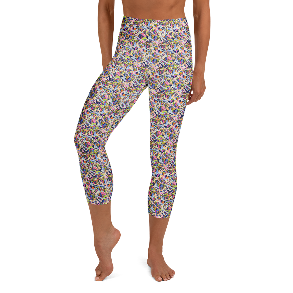 Yoga Leggings with Cool Doodles Art for Creative Practice
