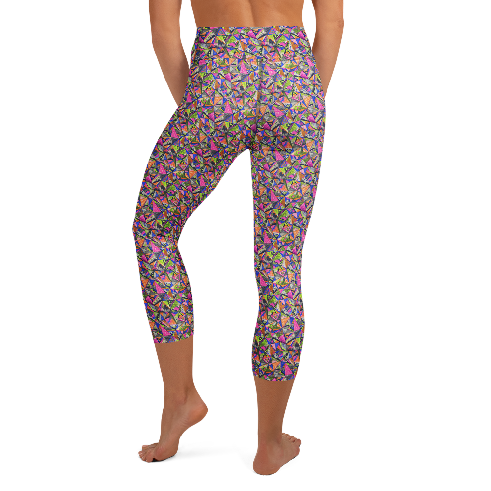 Geometric Cool Doodles Yoga Capri Leggings alternate view