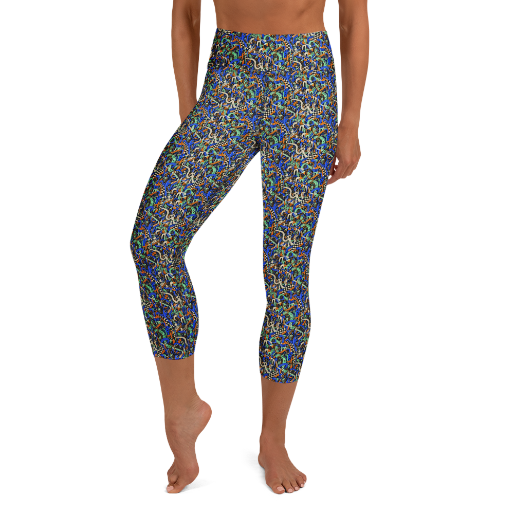 Artistic Geometric and Cloud Doodles Yoga Leggings