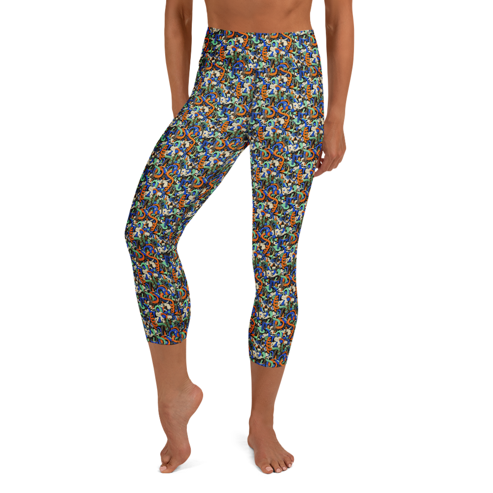 Artistic Geometric and Cloud Doodles Yoga Leggings