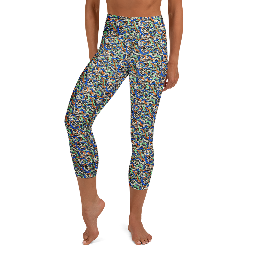 Artistic Geometric and Cloud Doodles Yoga Leggings