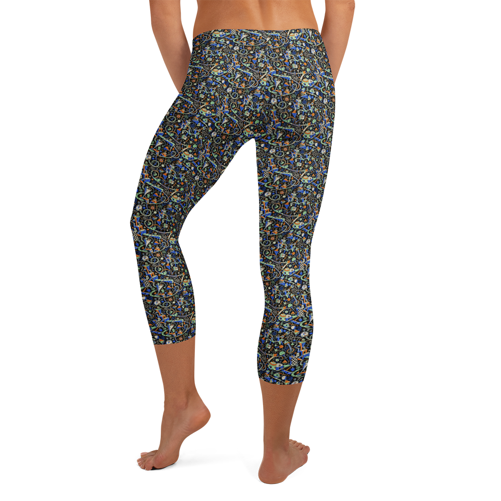 Geometric Cool Doodles Capri Leggings alternate view
