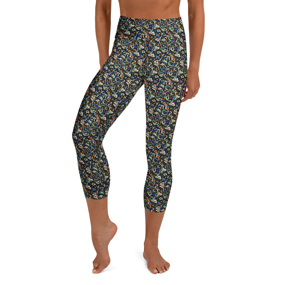 Artistic Geometric and Cloud Doodles Yoga Leggings